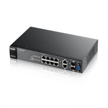 Фотография товара 'Zyxel Гибридный L2 коммутатор rack 19", 8xGE, 2xCombo (SFP/RJ-45), бесшумный, GS2220-10'