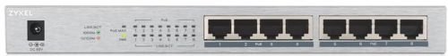 Фотография товара 'Zyxel Коммутатор PoE+  8xGE PoE+, настольный, металлический, бесшумный, бюджет PoE 60 Вт, GS1008HP'